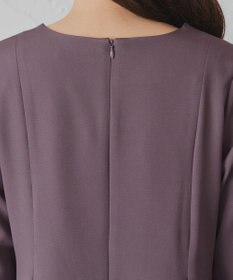 Tiaclasse 【洗える】ビジュー付きフロント切替タックワンピース