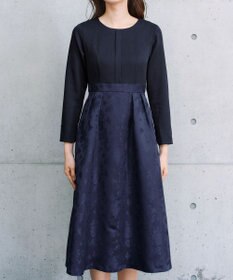 Tiaclasse フラワージャガードドッキングワンピース