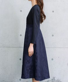 Tiaclasse フラワージャガードドッキングワンピース