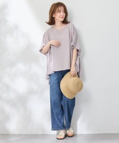 ANY ハイツイストコットンポンチョ風Tシャツ