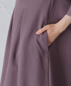 Tiaclasse 【洗える】ビジュー付きフロント切替タックワンピース