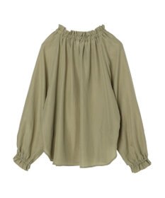 Green Parks スタンドフリルボウタイブラウス