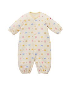 MIKI HOUSE HOT BISCUITS 【50-60㎝】 スムース素材 総柄ツーウェイオール