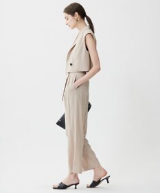 ICB 【接触冷感・UVカット・洗える】 T/Rドライリネン ショートジレ