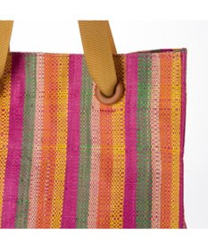 UNBILLION kakatoo ラフィアストライプカラーハンドルトート