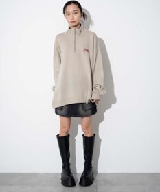 WEGO 【ユニセックス着用ITEM】ワンポイントハーフジッププルオーバー
