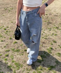 WEGO ダメージレギュラーデニム