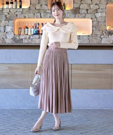 Tiaclasse 【安田美沙子さん着用・洗える】ヴィンテージサテンプリーツスカート