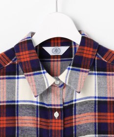 J.PRESS LADIES コットン起毛タータンチェック ショート丈 シャツ ブラウス