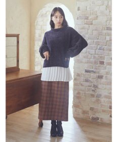 earth music&ecology シャイニーベロアモールプルオーバー