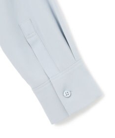 ICB L 【UVケア・速乾・洗える】BackSatinAmunzen バンドカラーブラウス