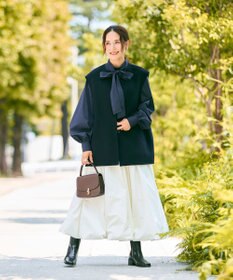 #Newans バックペプラムダブルフェイスジレ