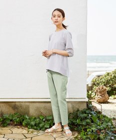 J.PRESS LADIES S 【シワになりにくい】コットンフィッティーシャーク テーパードパンツ