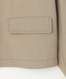 自由区 【セットアップ対応】リネンストレッチノーカラー ジャケット