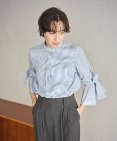 #Newans 【洗濯機可能/シワになりにくい】リボンカフスブラウス