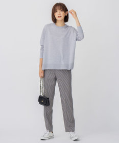 23区 ウールミルドストレッチチェック テーパードパンツ