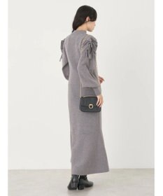 earth music&ecology 袖シアーフリルニットワンピース