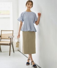 組曲 【WEB限定カラーあり】エンブロイダリーレース ペプラムブラウス