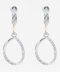 ANY SIS オーバルストーンライン イヤリング