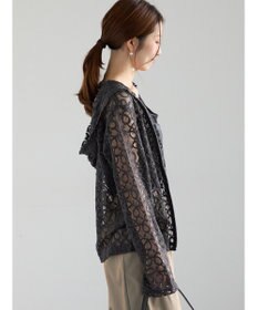 Te chichi レースジップアップフーディー