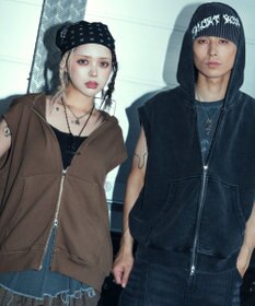 WEGO 【ユニセックス着用ITEM】ショートノースリーブZIPパーカー