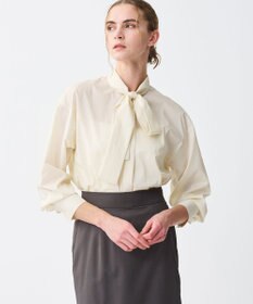 uncrave シルクライクタフタ ボウタイブラウス