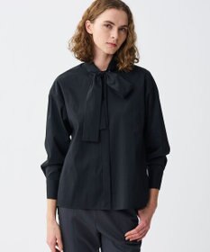 uncrave シルクライクタフタ ボウタイブラウス