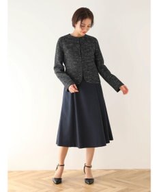 Green Parks ｅｆ－ｄｅ　ツィード調ノーカラージャケット