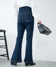 WEGO ハイウエストストレッチフレアデニムパンツ