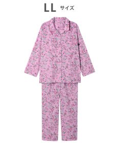 WACOAL ワコール_リラックス＆スリープ パジャマ 綿100%(本体) サテン 長袖 長ズボン ミントン レディース NDX555 /ワコール