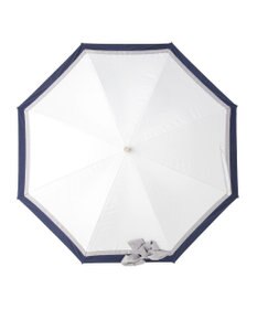 MOONBAT ランバン オン ブルー 晴雨兼用日傘 長傘 切り継ぎビジューリボン 遮光 遮熱 UV