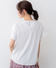 組曲 【WEB限定】プレーティング天竺フリルスリーブ Tシャツ