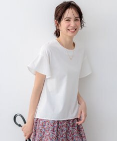 組曲 【WEB限定】プレーティング天竺フリルスリーブ Tシャツ