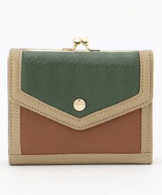 UNBILLION ペルケ perche トリミング配色外ガマ二つ折り財布