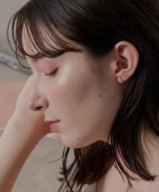 Phoebe 【金属アレルギー対応】ワンタッチビジューフープミニピアス(片耳)/サージカルステンレス シルバー