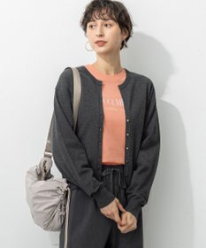 23区 【洗える/吊り干しOK】ヴィスコースストレッチ Vネック ニットカーディガン グレー系