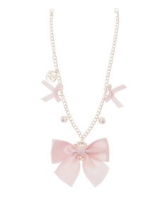 Maison de FLEUR ピンクマニアビジューリボンパールバッグチャーム