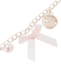 Maison de FLEUR ピンクマニアビジューリボンパールバッグチャーム