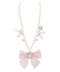 Maison de FLEUR ピンクマニアビジューリボンパールバッグチャーム