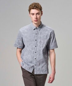 JOSEPH HOMME 【新型】アブストラクトジャガードストレッチ 　レギュラーカラー半袖シャツ