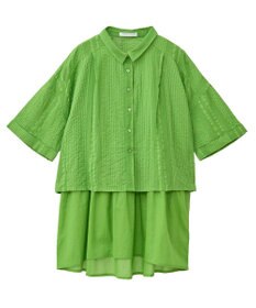 Green Parks Ｉ　ＳＥＴ２点　ギャザーシャツ＋布帛インナー