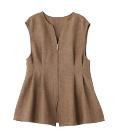 AMERICAN HOLIC 【イージーケア】リネンライクペプラムベスト