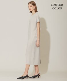 ICB 【接触冷感・UVケア・速乾・洗える】FluidBackSatin レイヤードデザインワンピース