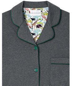 une nana cool 【綿100%】60/1 シルケットスムース 長袖開襟 MADE WITH LIBERTY FABRIC