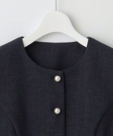 Feroux 【洗える】パールボタンジャケット×スカート セットアップ