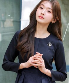 Tiaclasse フラワージャガードドッキングワンピース