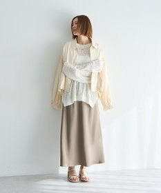 YECCA VECCA サテンフレアスカート