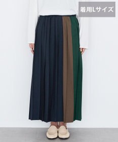 AMERICAN HOLIC 【選べる丈】ブロッキングプリーツスカート