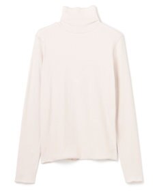 UNFILO 【暖かさ＆着心地の良さで大ヒット】コットンカシミヤ タートルネックカットソー グレージュ