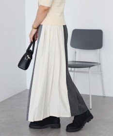 AMERICAN HOLIC 【選べる丈】ブロッキングプリーツスカート